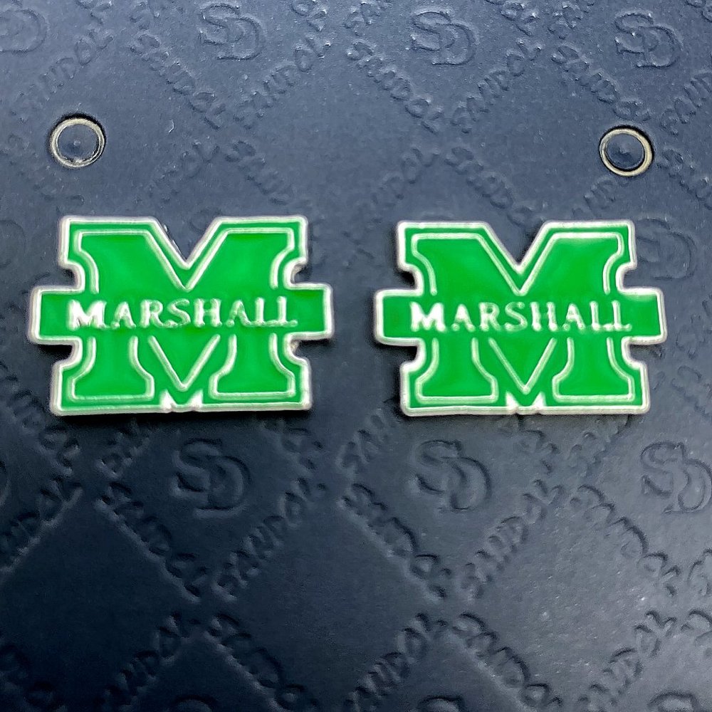Marshall University Stud Earrings MU Thundering Herd Jewelry Huntington WV